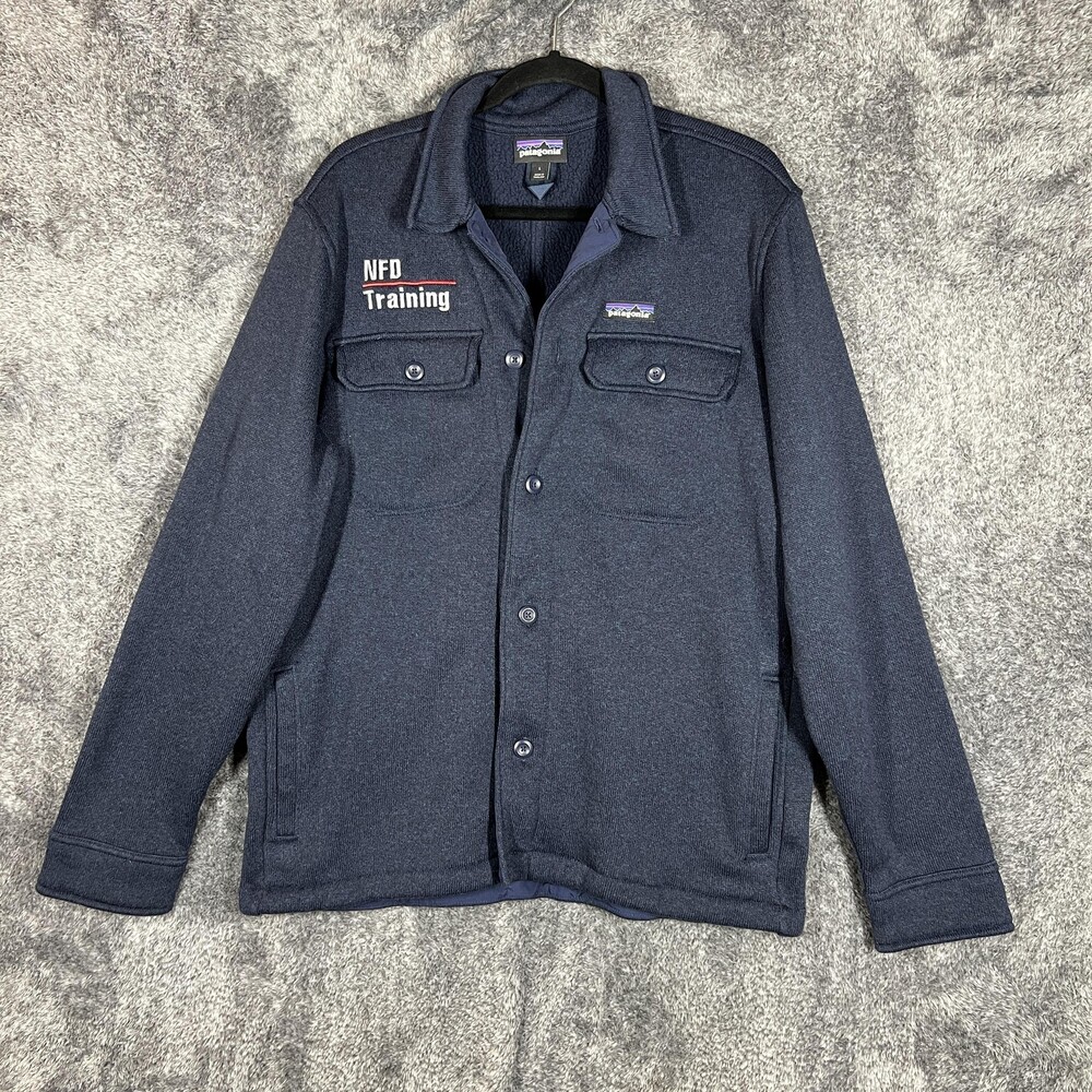 Patagonia Better Sweater Shirt Jacket Mens Large Blue Fleece NFD Training 25840